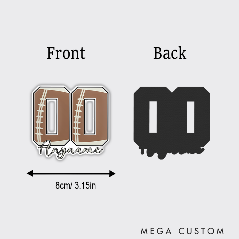 Personalized American Football and Rugby Fridge Magnets with Custom Player Name and Number for Fans