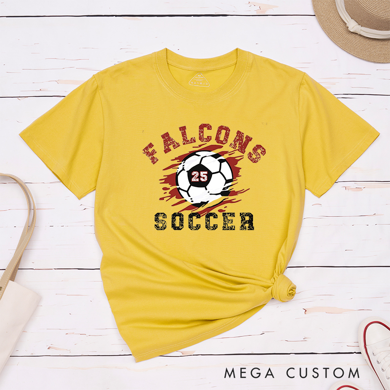Personalized Soccer T-Shirt with Custom Team Name and Number Design