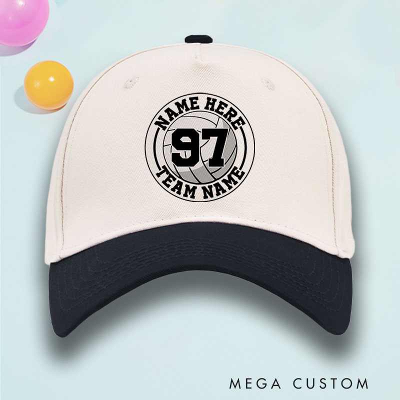 PersonalizedVolleyball 3D Cotton Two Tone Cap with Custom Team Name, Player Name and Number for Game Day