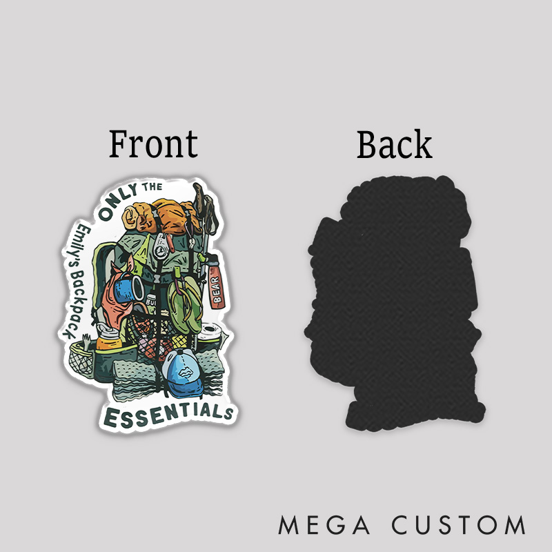 Personalized Only The Essentials Refrigerator Magnets Hiking Backpacking Camping Magnets for Travelers Outdoors Lover Gift