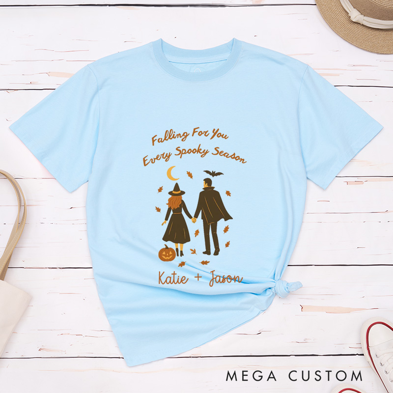 Personalized Falling For You Every Spooky Season Couple Halloween Matching T-Shirt