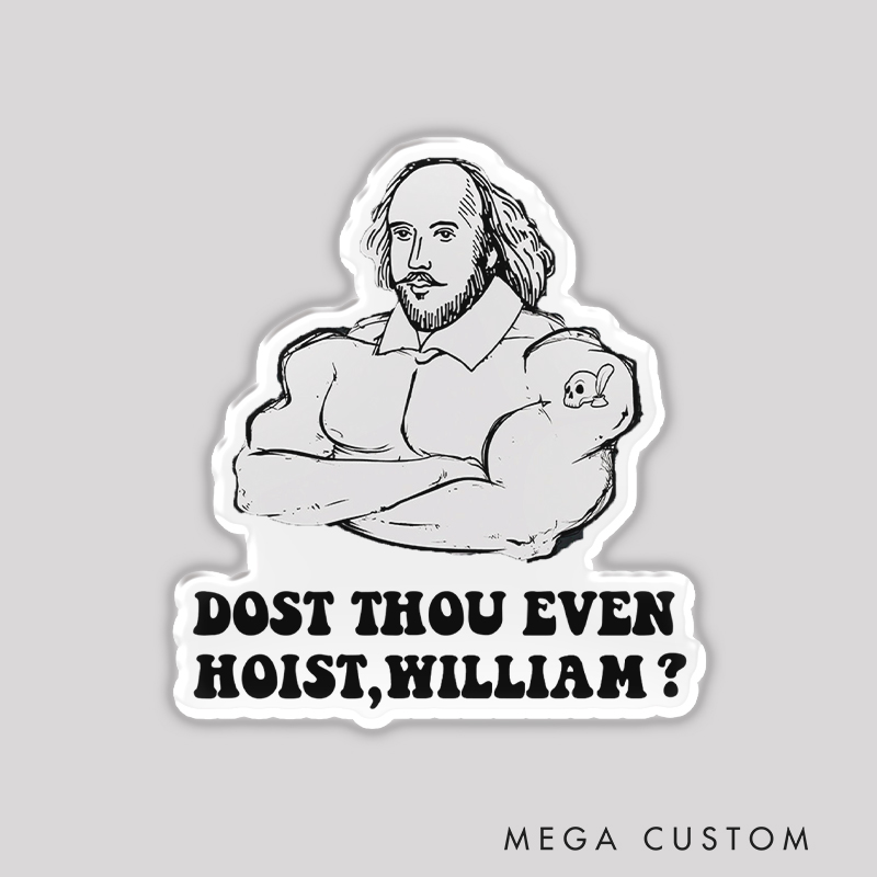Personalized Fitness Refrigerator Magnet with Shakespeare Barbell Lifting for Gym Lover