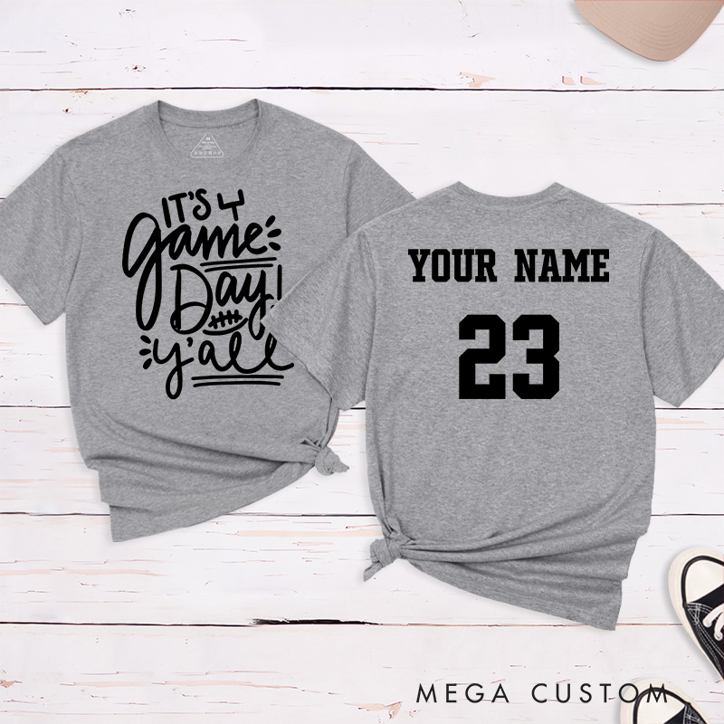 Personalized American Football and Rugby T-Shirts Featuring Custom Name and Number for Game Day Vibes