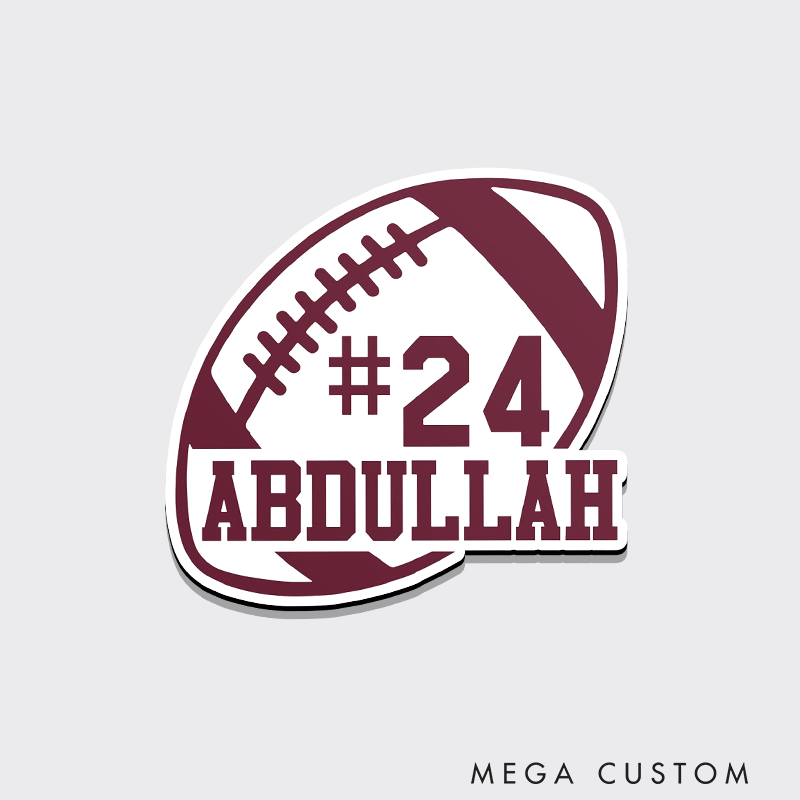 Personalized American Football and Rugby Fridge Magnets with Custom Player Name and Number for Fans