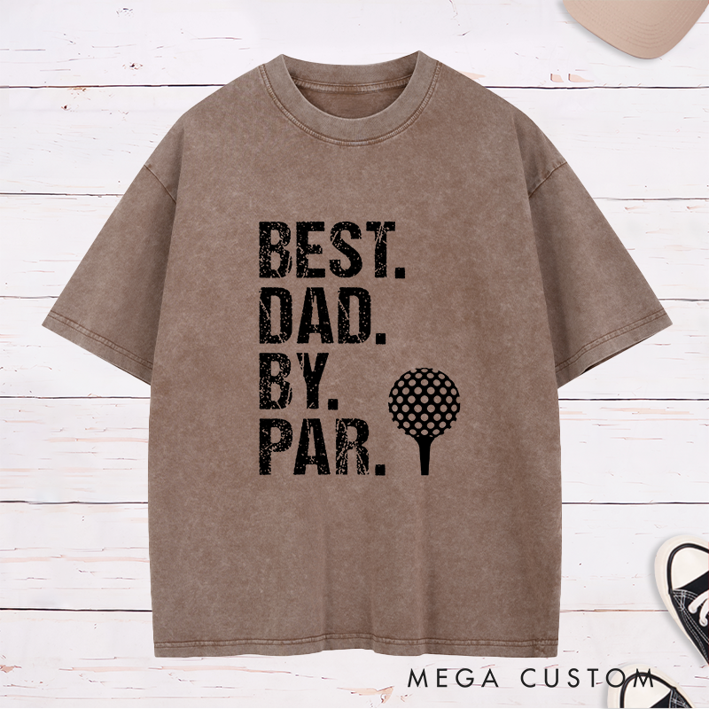 Personalized Golf Washed T-Shirt Customizable Text Gift for Golfers and Fans