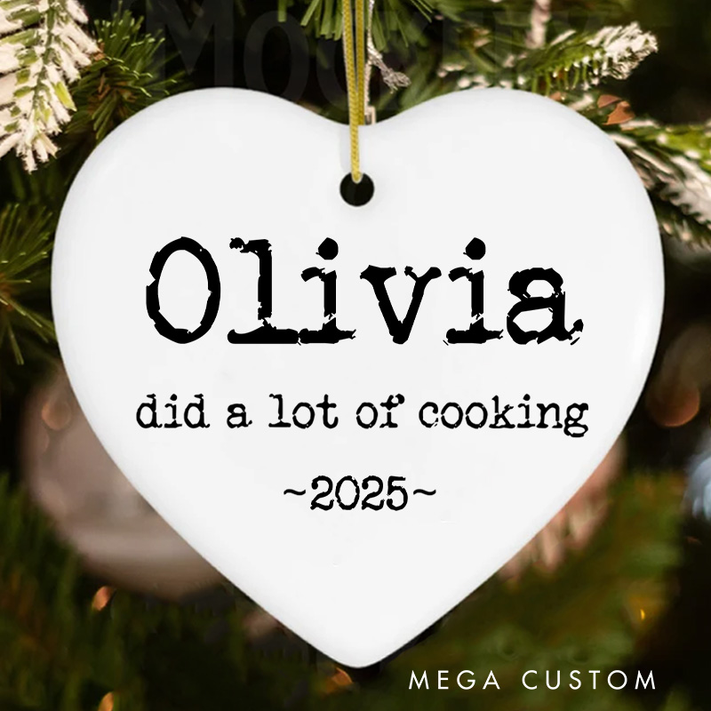 Personalized Did A Lot of Cooking Christmas Ornament Baking Ornament with Name Xmas Tree Decor for Baker 2025 Christmas Gift Baking Lover Gift