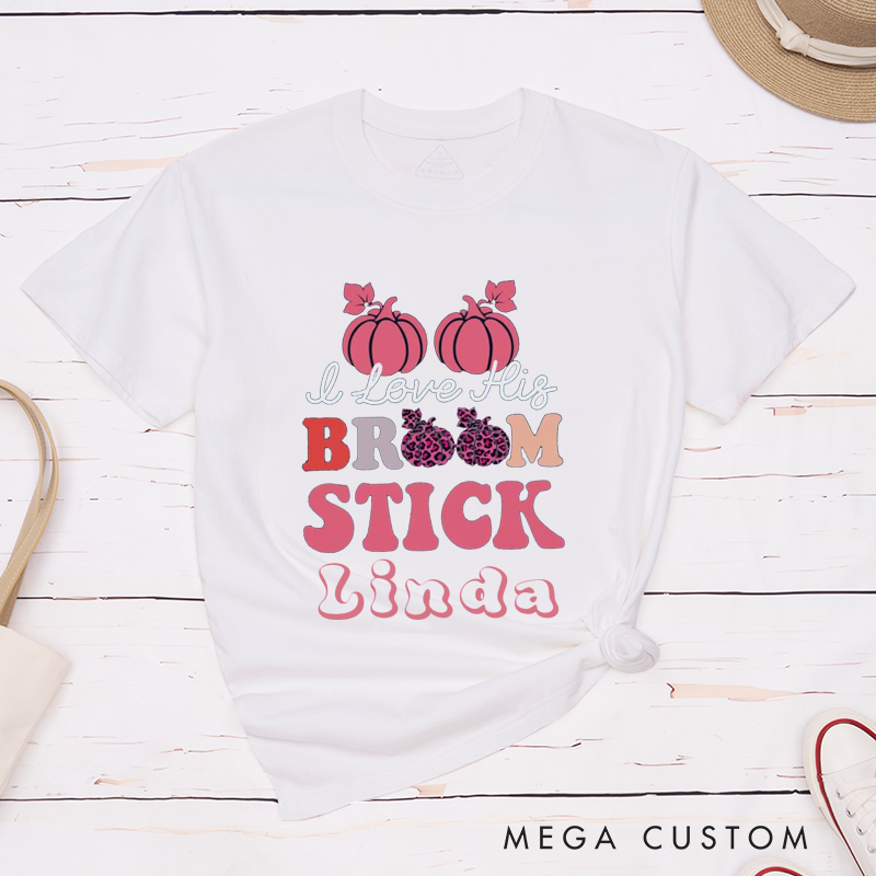 Personalized Halloween Couple Cute Pumpkin Matching T-Shirt