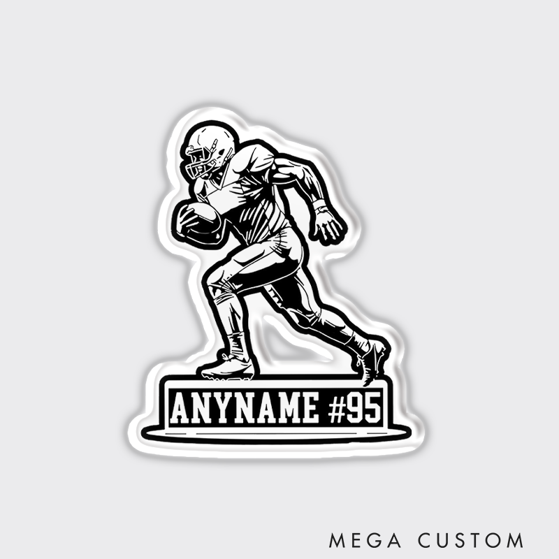 Personalized American Football Dynamic Player Design Fridge Magnets with Custom Your Name and Number
