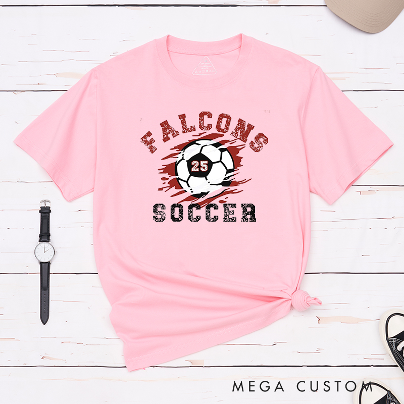 Personalized Soccer T-Shirt with Custom Team Name and Number Design