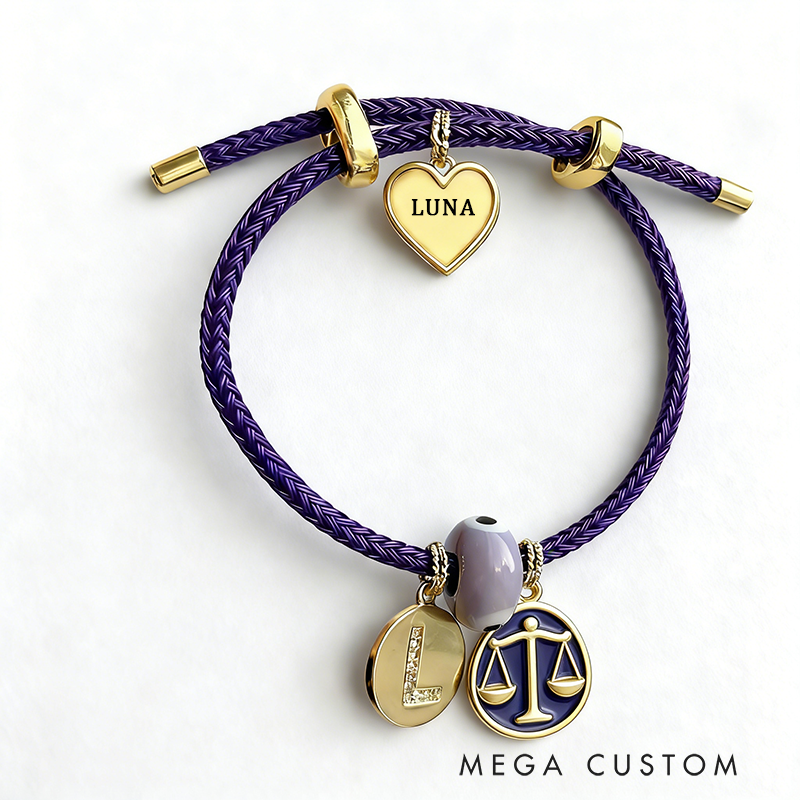 Personalized Zodiac Initials Couple Bracelet Engraved Constellation Charm Gift for Lovers Romantic Connection