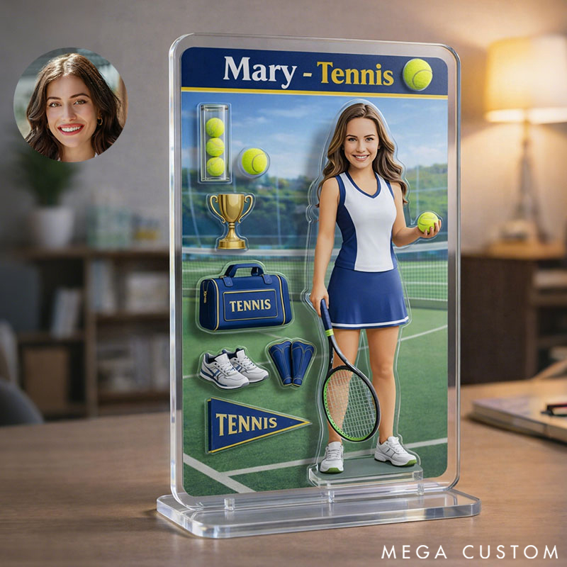 Personalized Tennis Theme Acrylic Decor Custom Photo the Perfect Gift for Tennis Fans