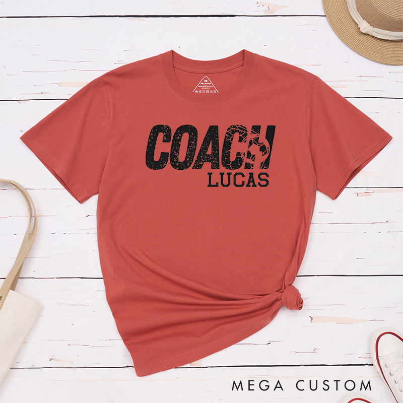 Personalized Coach Soccer T-Shirt with Custom Name 