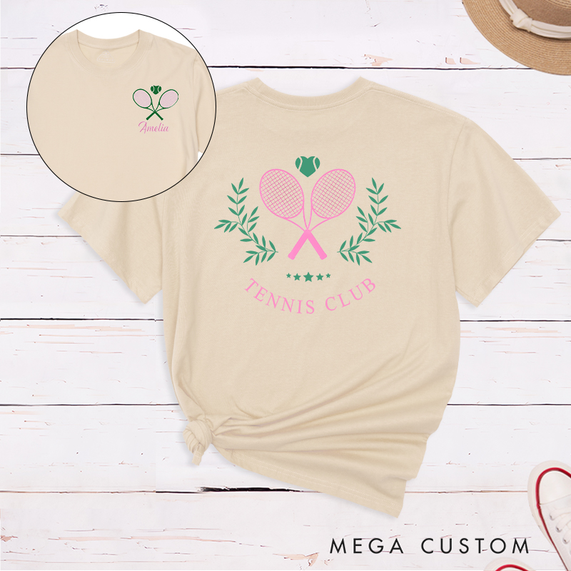 Personalized Tennis Club T-Shirt with Custom Name