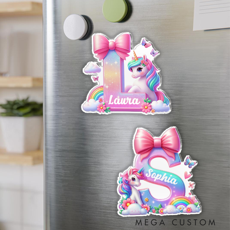 Personalized Cute Cartoon Unicorn Fridge Magnet Custom Kids Gift Christmas Gift