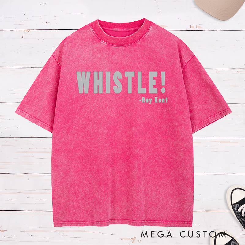 Personalized "Whistle!" Sport Washed T-Shirt with Custom Name