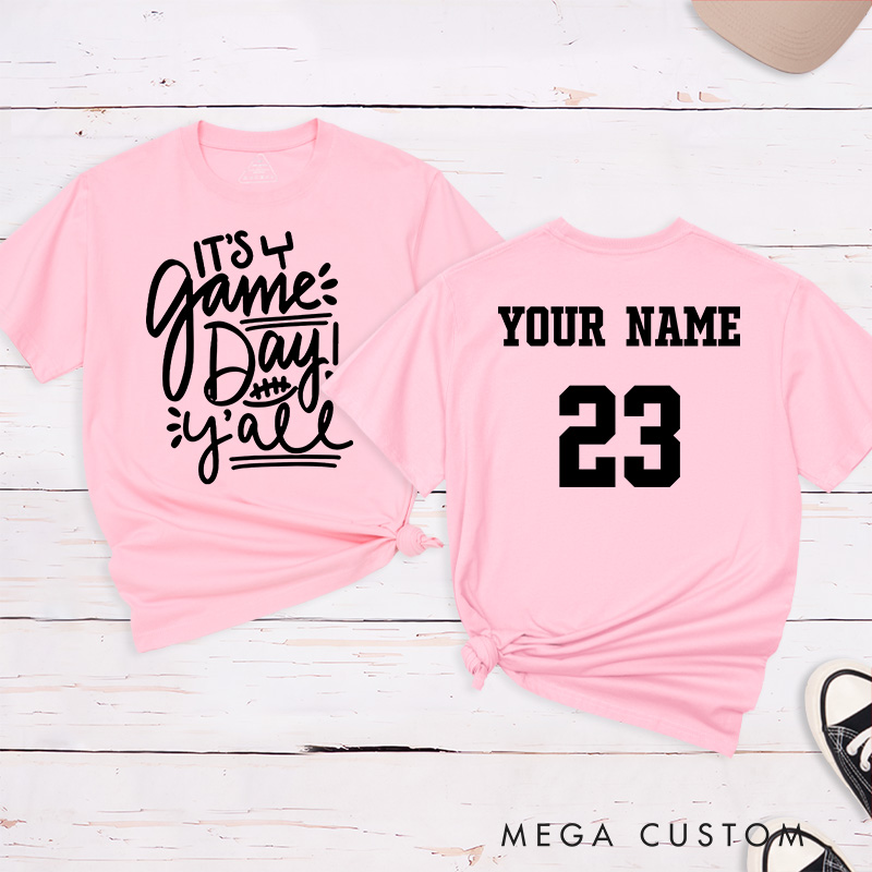 Personalized American Football and Rugby T-Shirts Featuring Custom Name and Number for Game Day Vibes