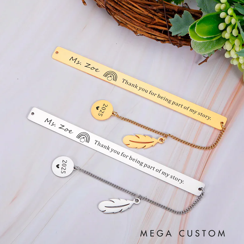 Personalized Bookmark for Teacher Thank You for Being Part of My Story Bookmark Gift Teacher Appreciation Gift