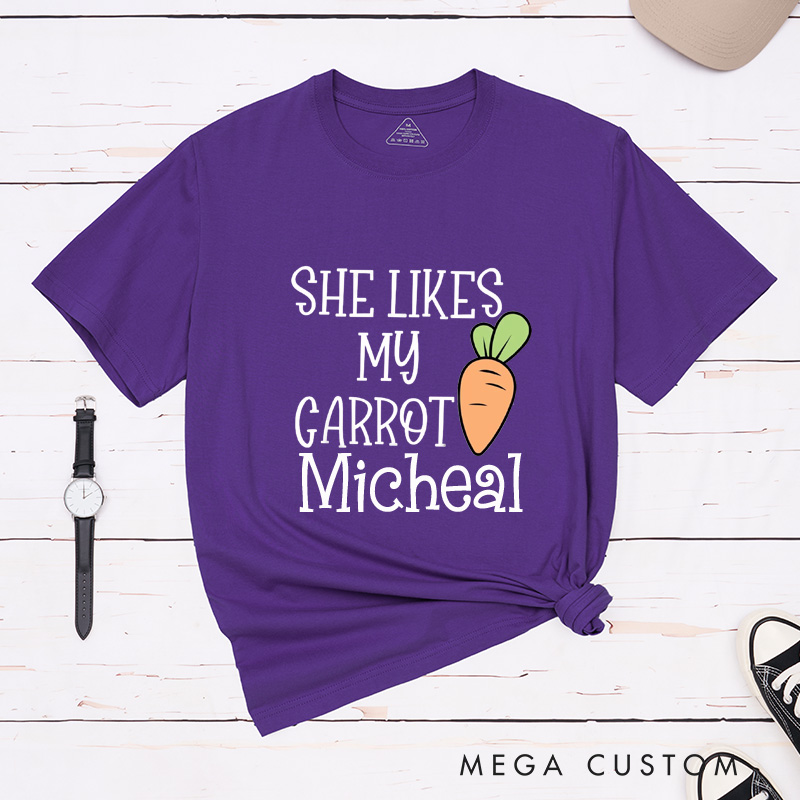 Personalized He Likes My Easter Eggs She Likes My Carrot Easter Couple Matching Shirt