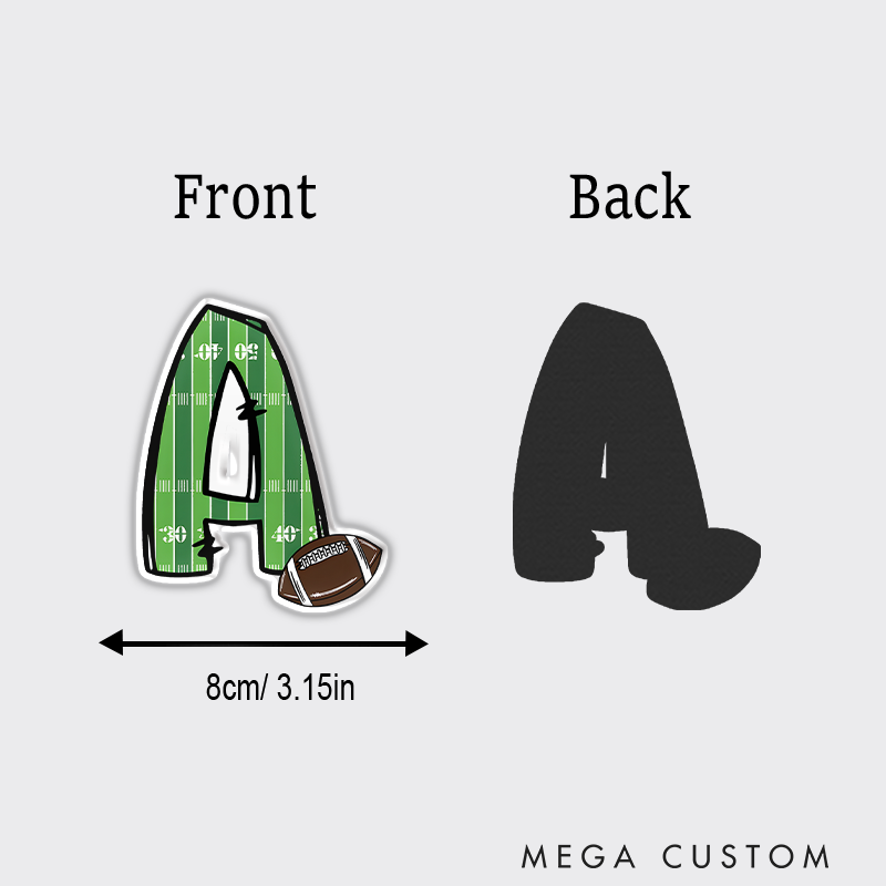 Personalized American Football and Rugby Fridge Magnets with Custom Player Letter Name