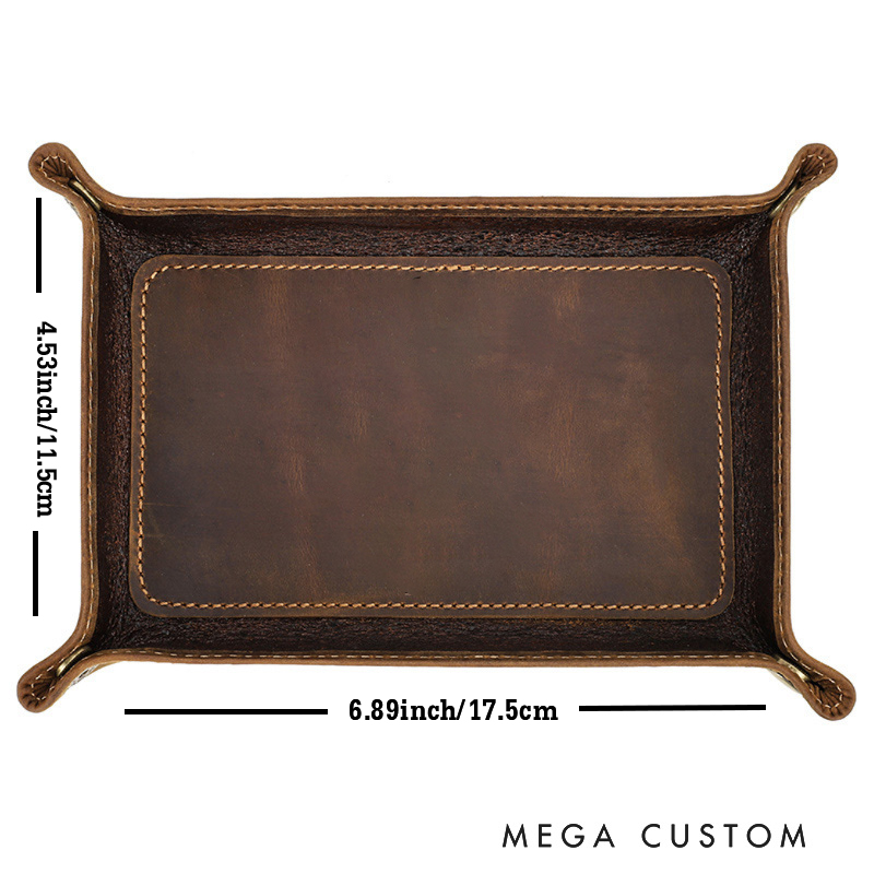 Personalized Catchal Leather Tray Organizer Monogrammed Home Decor Catchall Tray Gifts for Him Fitness Enthusiasts