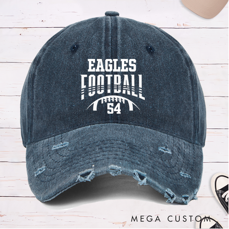 Personalized American Football Cap with Custom Team Name and Number on the Front,Custom Football Gift
