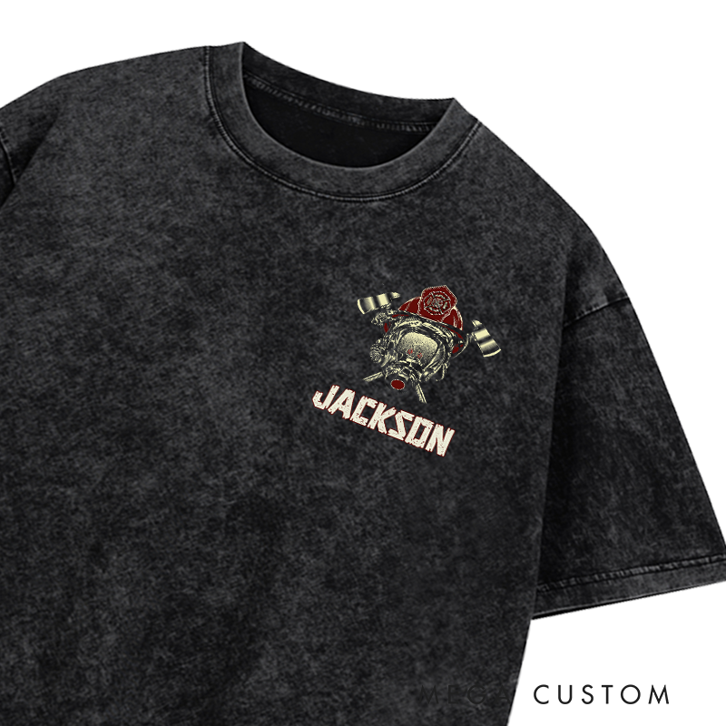 Personalized Firefighter Washed T-Shirt Jesus The Original Firefighter Design Inspirational Gift for Firefighter