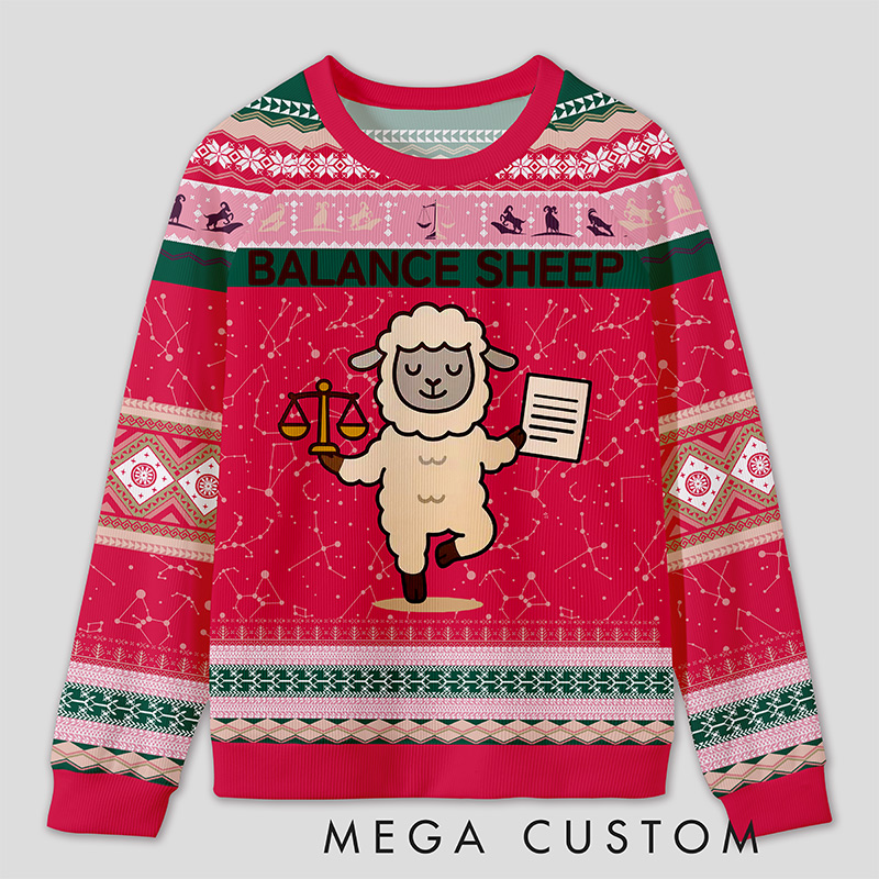 Personalized Enigmatic Sheep Humor Ugly Sweater Office Holiday Party Gift for Accountants