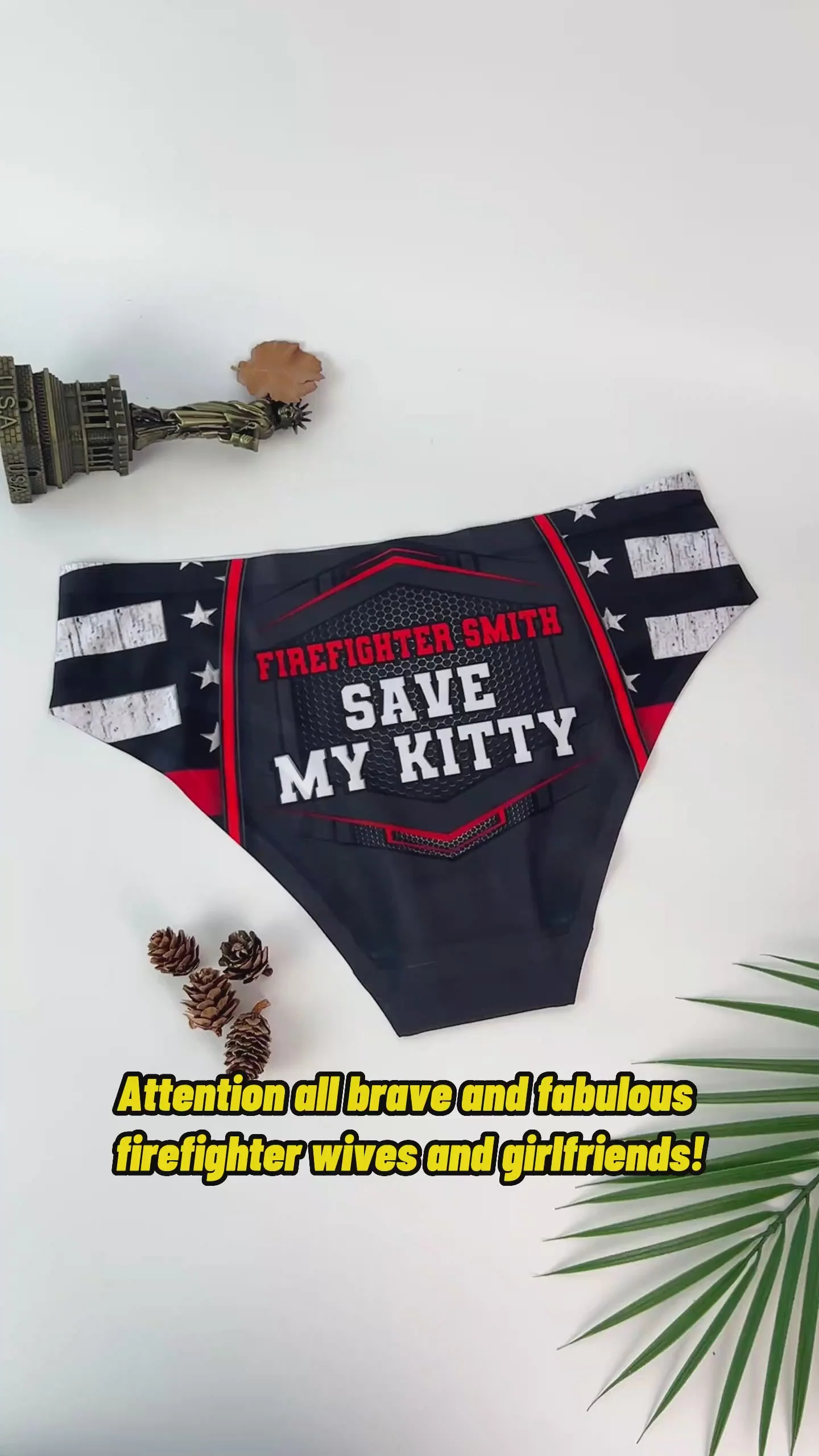 Personalized Firefighter Women Briefs Firefighter Save My Kitty Brief Gift