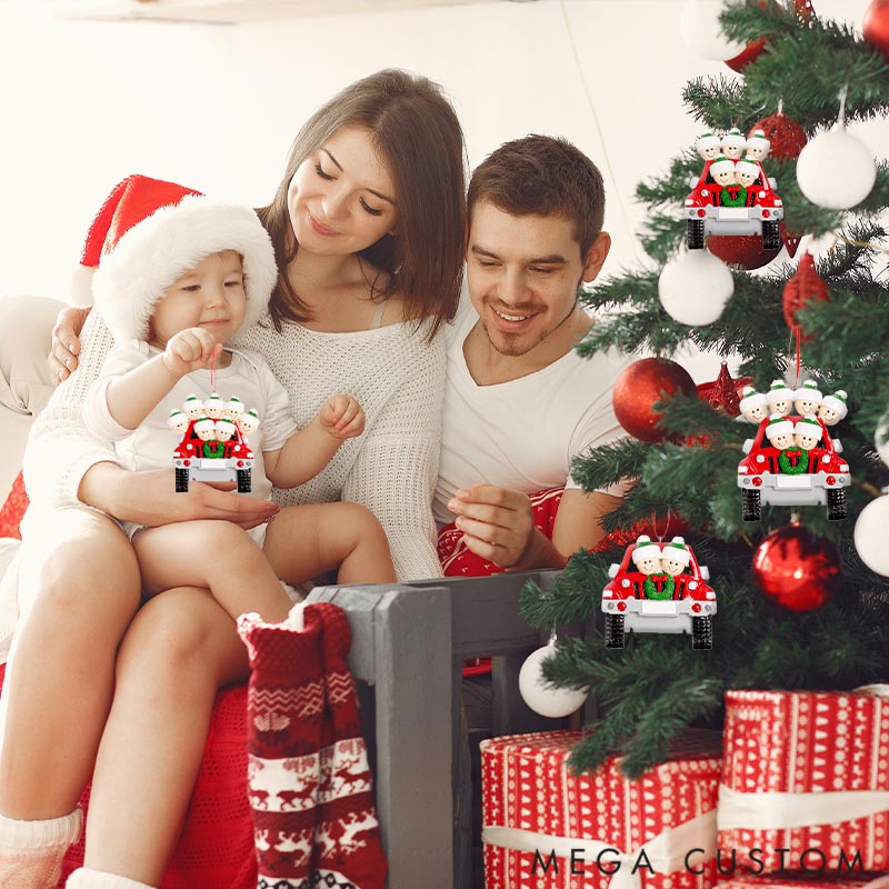 Personalized Custom Christmas Resin Ornaments Family Vacation Driving Trip Theme Truck Decorations