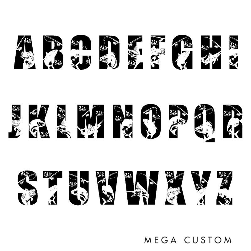 Personalized Fishing-Themed Letter T-Shirt Great Gift for Fishing Enthusiasts Perfect for Birthday Father's Day Any Occasion