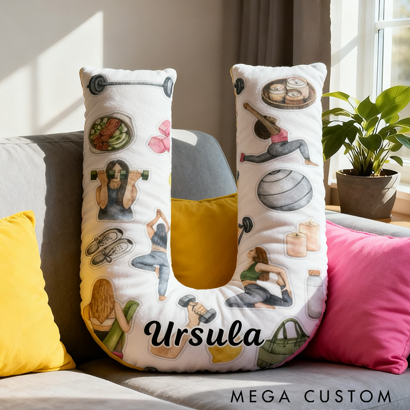 Personalized Fitness Yoga Pillow Funny Yoga Pillow Custom Name with Healthy Lifestyle Design Graphic 3D Print Ideal for Meditation Relaxation and Home Decor 