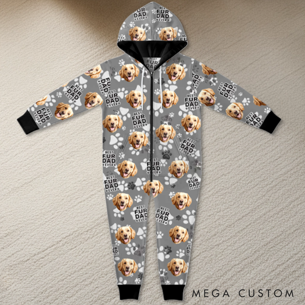 Personalized Pet Lover Photo My Happy Place Adult Onesie
