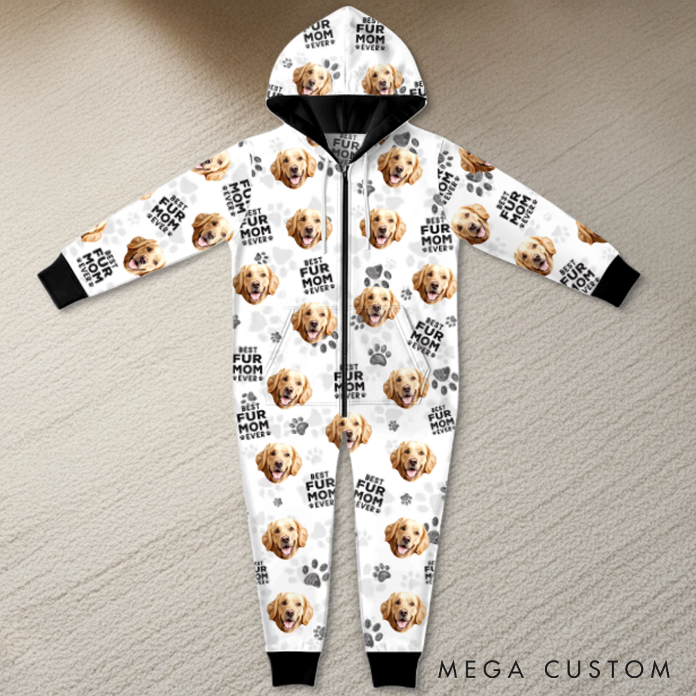 Personalized Pet Lover Photo My Happy Place Adult Onesie