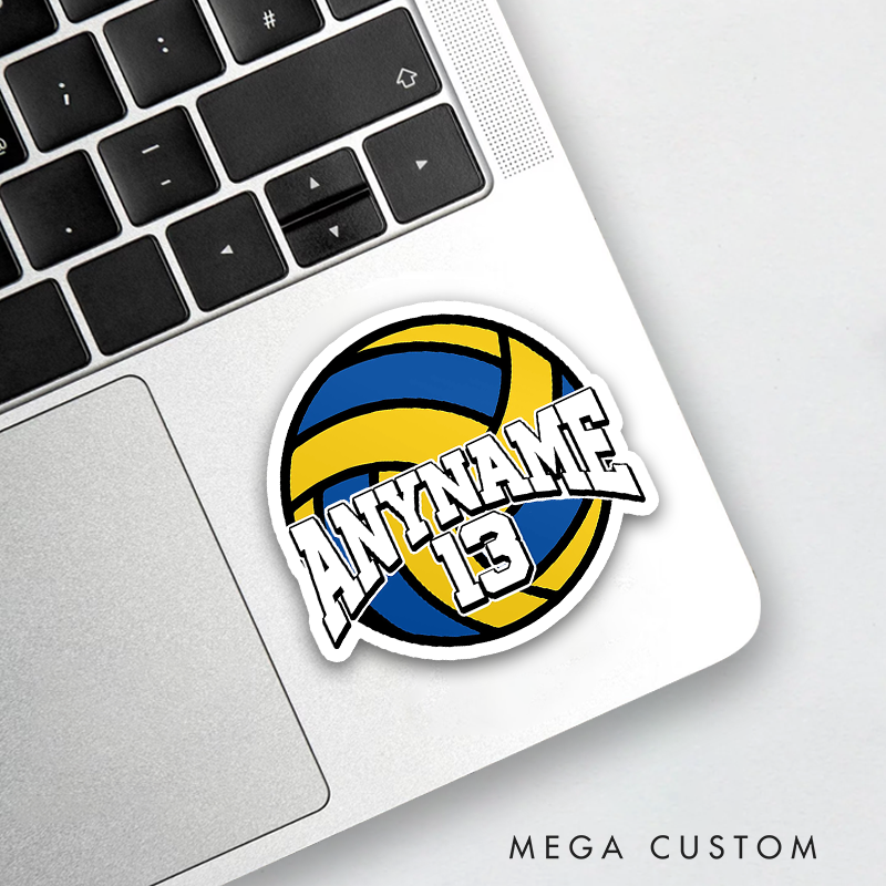 Personalized Volleyball Design Sticker with Custom AnyName and Number