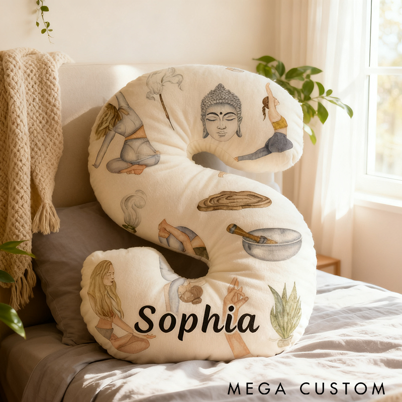 Personalized Zen Yoga Pillow Yoga Meditation Pillow Custom Name Pillow Graphic 3D Print Ideal for Relaxation Mindfulness and Home Decor 