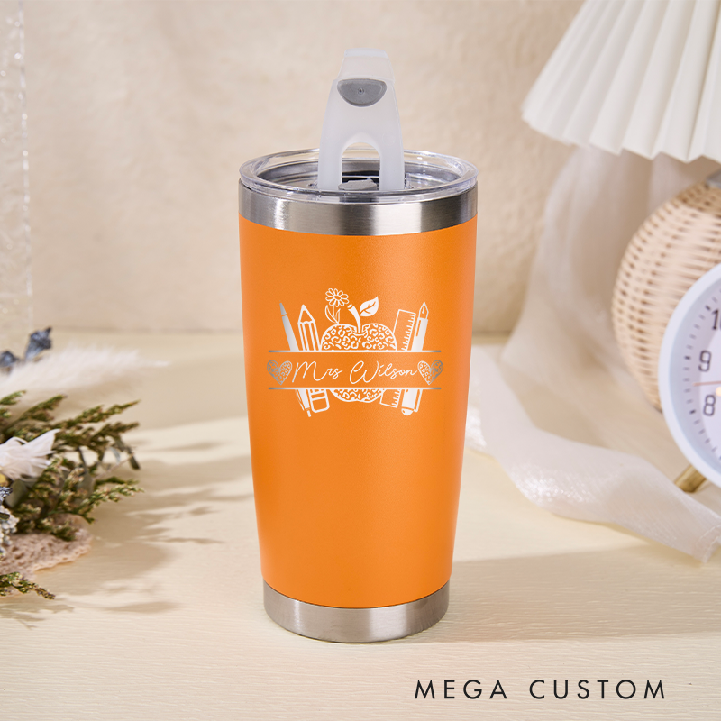 Personalized Tumbler for Teacher Stainless Steel Tumbler 20oz Vacation Tumbler Laser Engraved Tumbler Gifts 