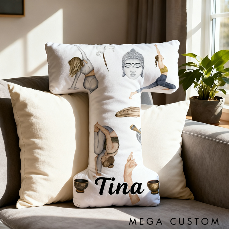 Personalized Zen Yoga Pillow Yoga Meditation Pillow Custom Name Pillow Graphic 3D Print Ideal for Relaxation Mindfulness and Home Decor 