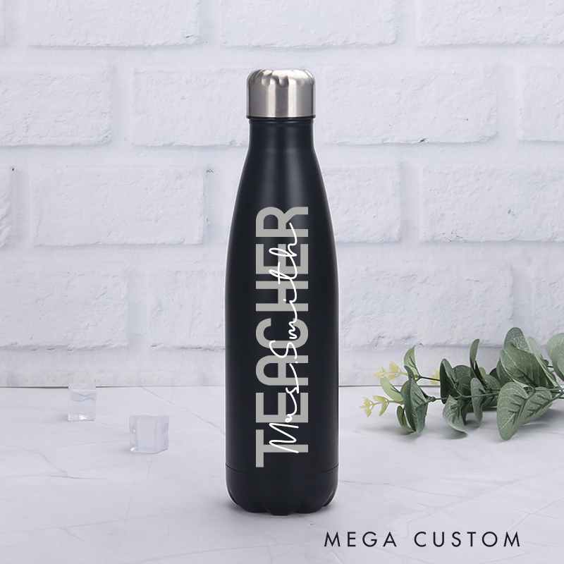 Personalized Teacher Water Bottle 17oz Insulated Stainless Steel Bottle Gift Teacher Appreciation Gift