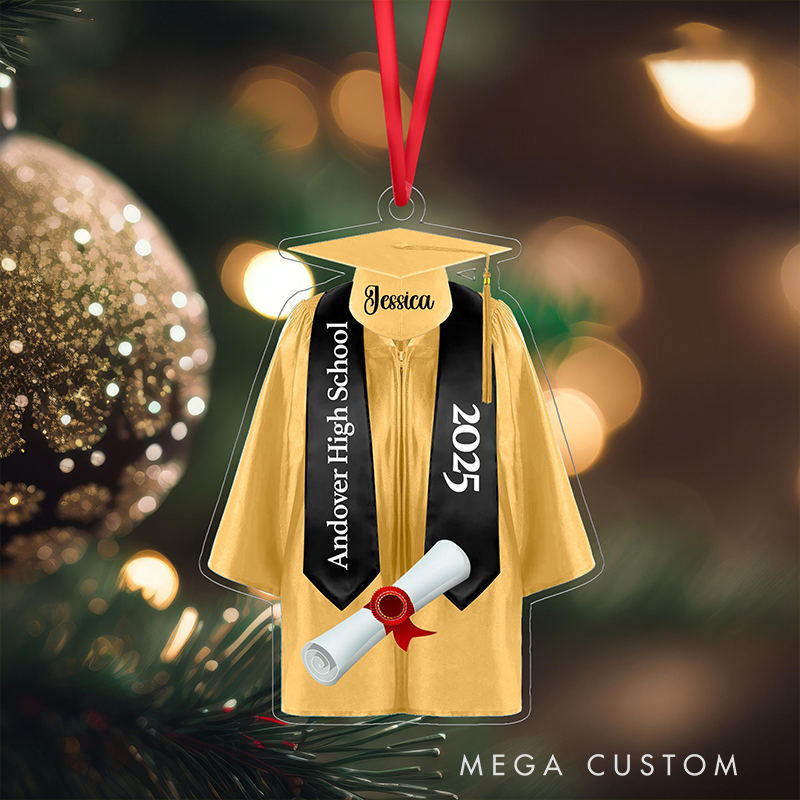 Personalized Graduate Christmas Ornament Graduation Gown Design Christmas or Keepsake Gift for Special Graduates