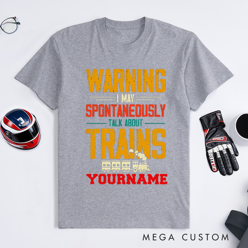 Personalized Train Enthusiast T-Shirt Custom Train Enthusiast T-Shirt Locomotive Shirt Train Lover Gift