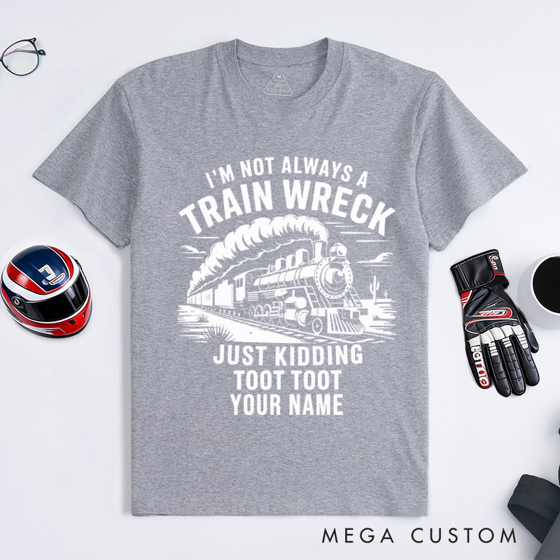 Personalized Train Enthusiast T-Shirt Custom Train Wreck Design Shirt Train Lover Gift