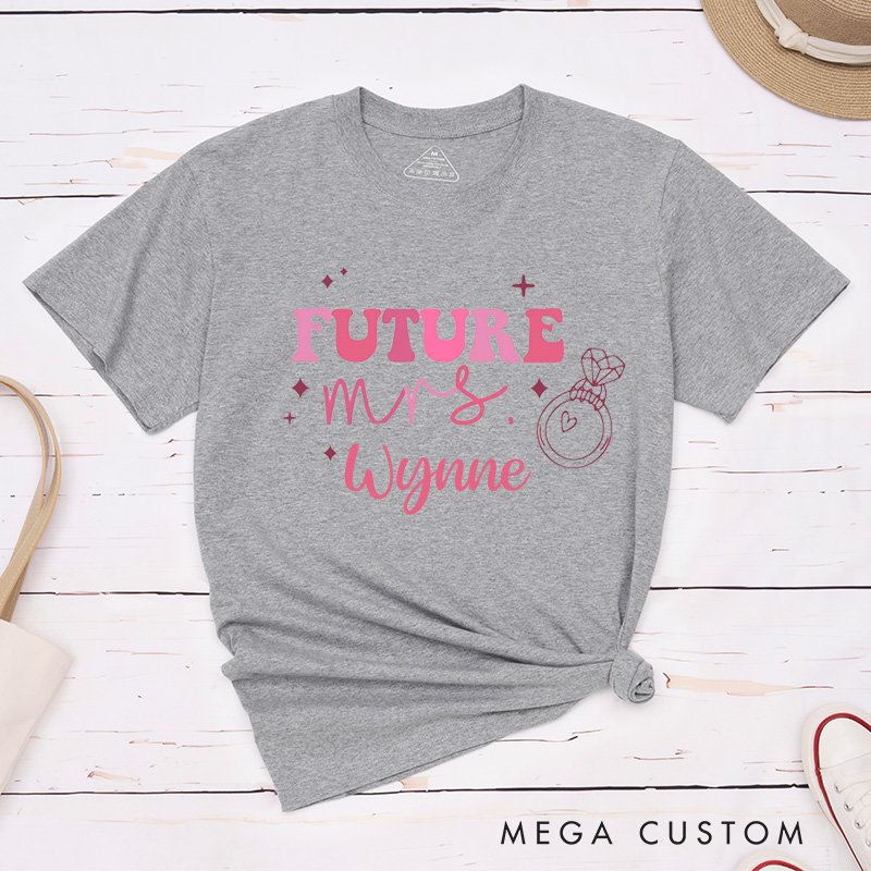 Personalized Playful Future Mrs. Engagement Fiance Classic T-Shirt  