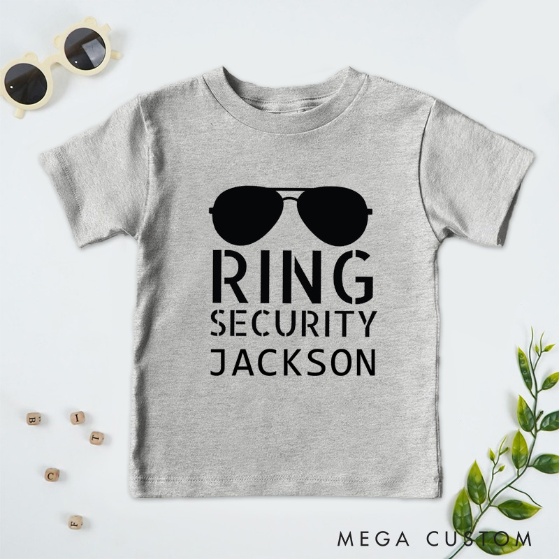 Personalized Funny Ring Security with Sunglasses Flower Boy T-Shirt 