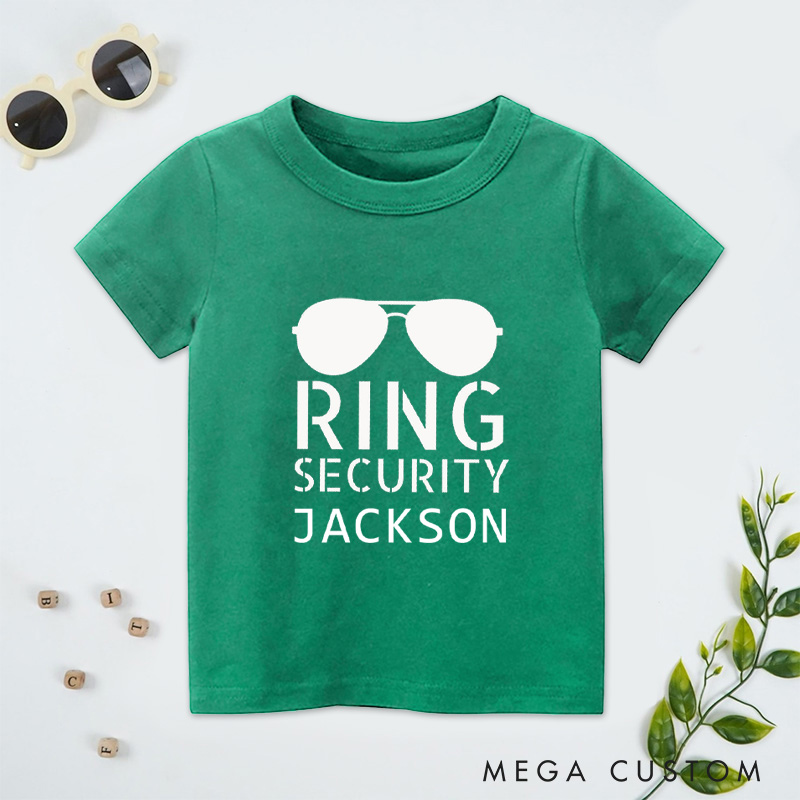 Personalized Funny Ring Security with Sunglasses Flower Boy T-Shirt 