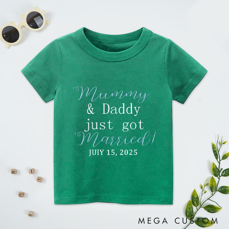 Personalized Mummy & Daddy Just Got Married Flower Girl T-Shirt 