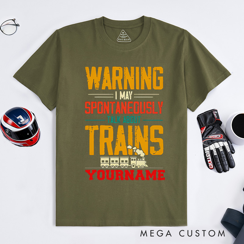 Personalized Train Enthusiast T-Shirt Custom Train Enthusiast T-Shirt Locomotive Shirt Train Lover Gift