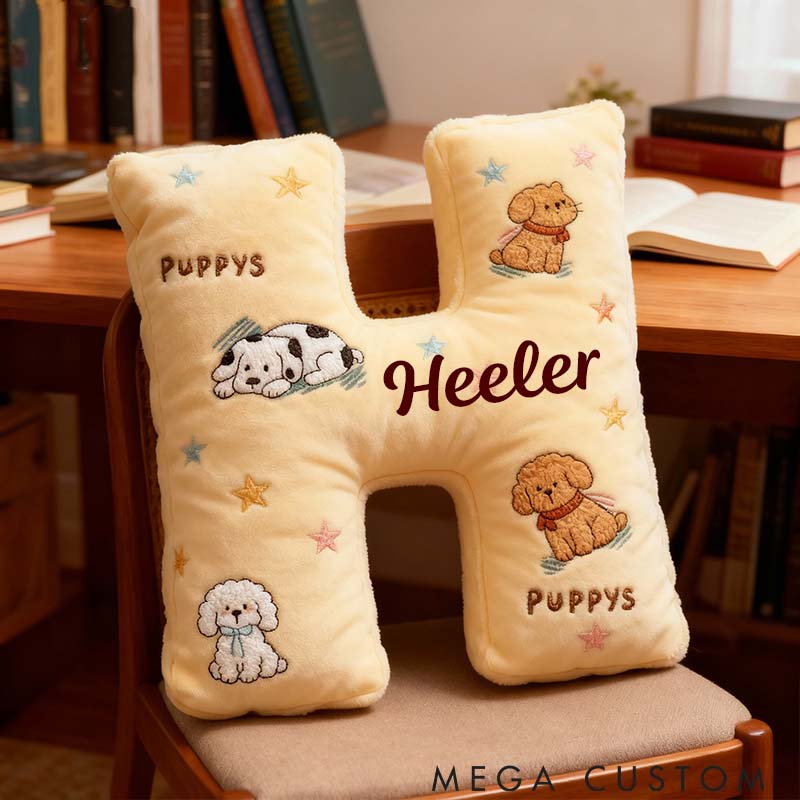 Personalized Dog Lover Pubby Letter Pillow Graphic 3D Print Pillow