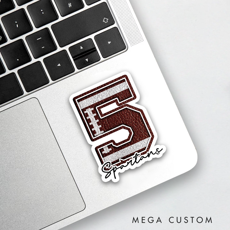 Personalized America Football and Rugby Sticker with Custom Name and Number for Fans
