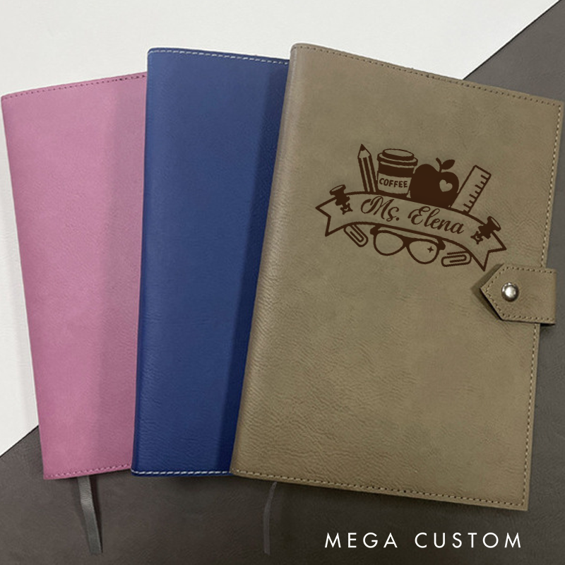 Personalized Leather Notebook for Teacher Teaching Is a Work of Heart Leather Journal Teacher Appreciation Gift