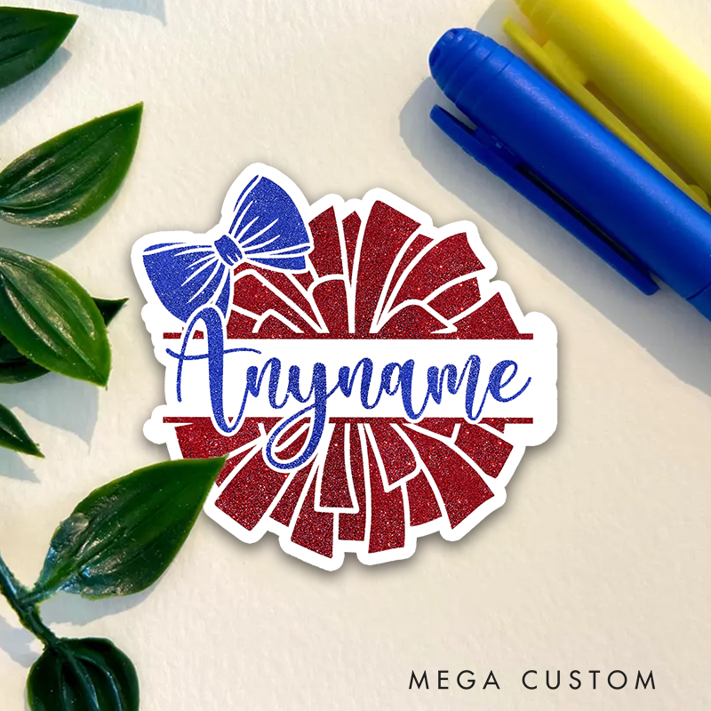 Personalized Cheerleader Name Sticker with Custom Name for Fans